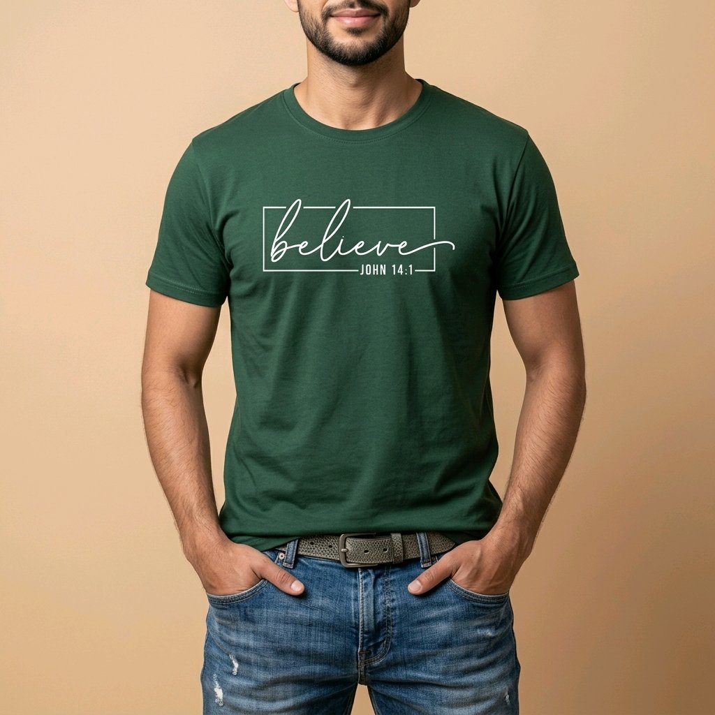 Unisex T-Shirt Believe Glauben Jesus_0013A - Herz Jesu