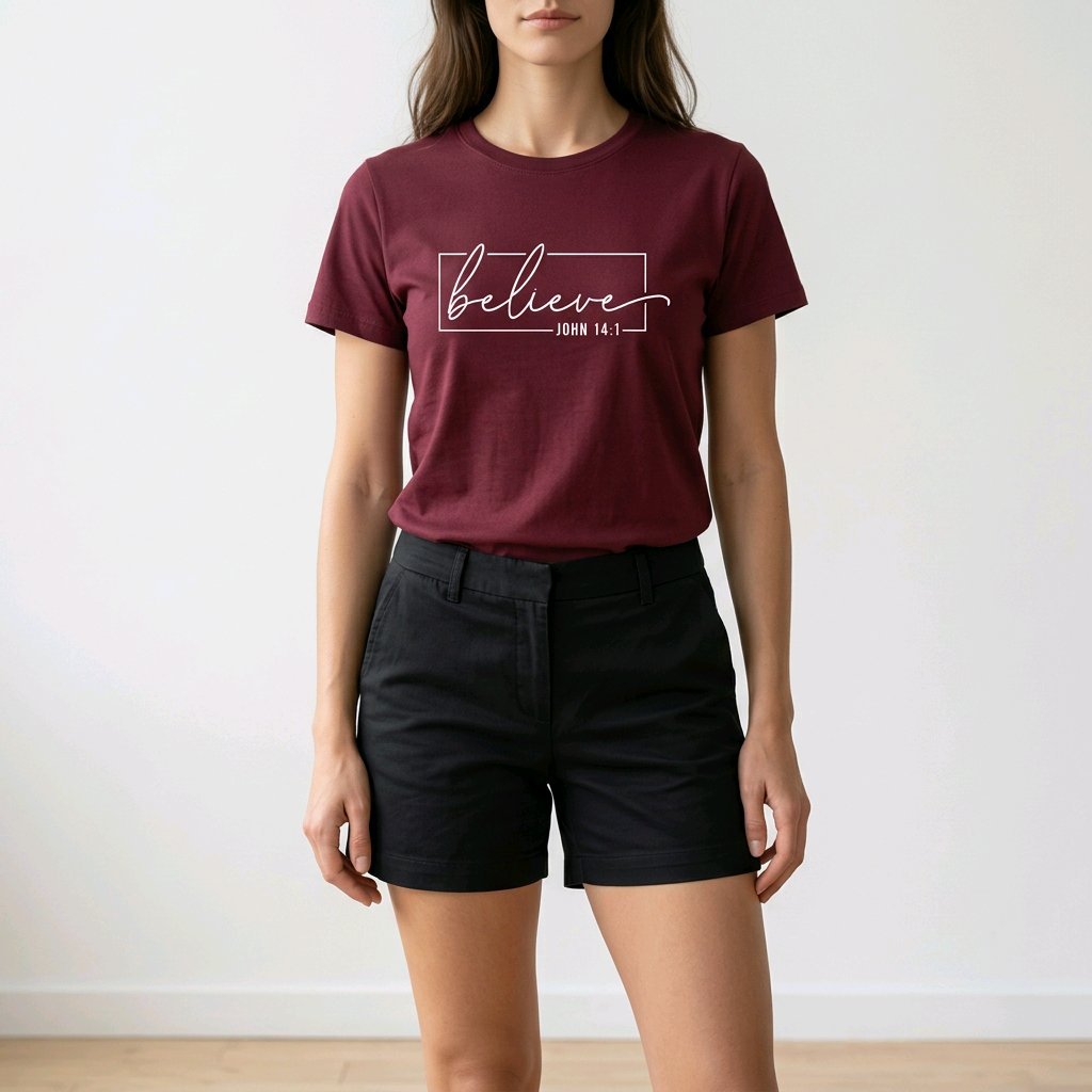 Unisex T-Shirt Believe Glauben Jesus_0013A - Herz Jesu