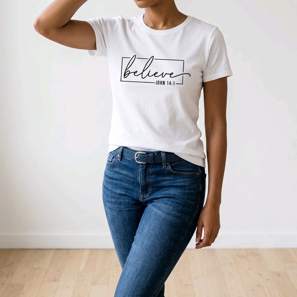 Unisex T-Shirt Believe Glauben Jesus_0013A - Herz Jesu