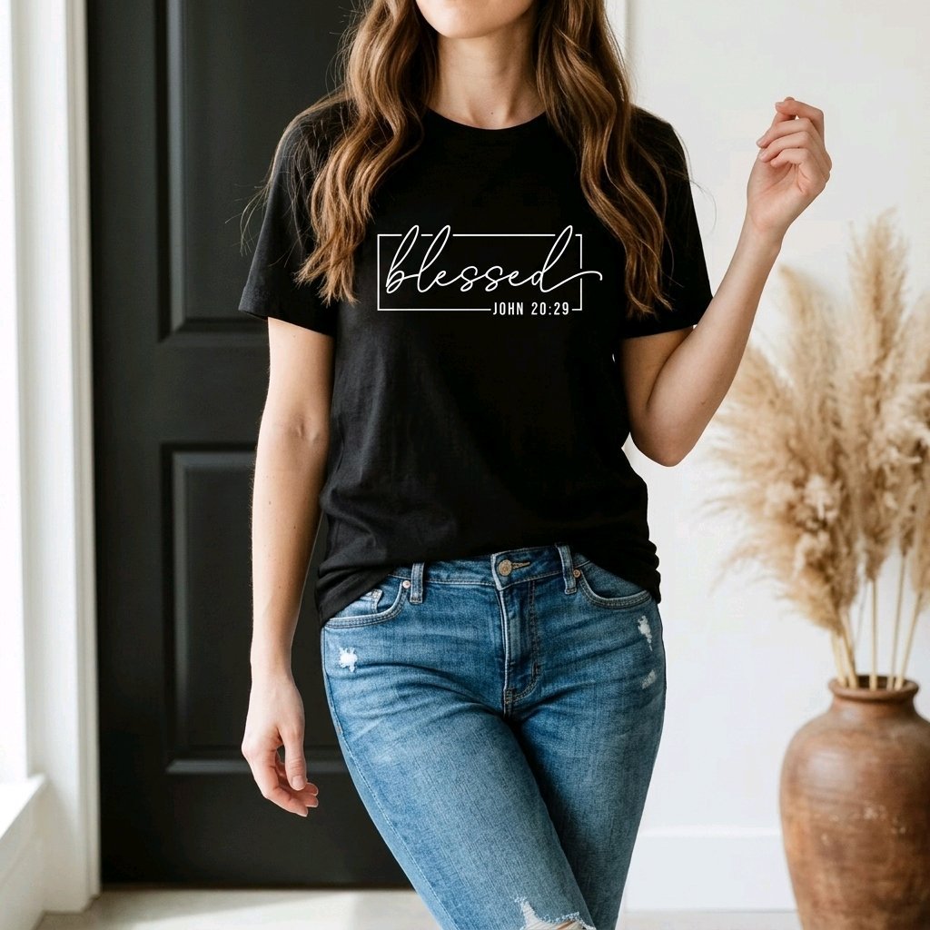 Unisex T-Shirt Blessed Segen Jesus_0014A - Herz Jesu