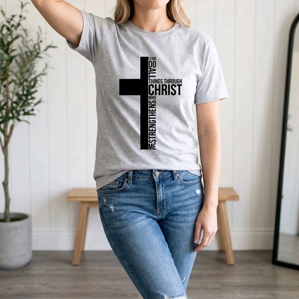Unisex T-Shirt Cross Kreuz Jesus Gott_0005A - Herz Jesu