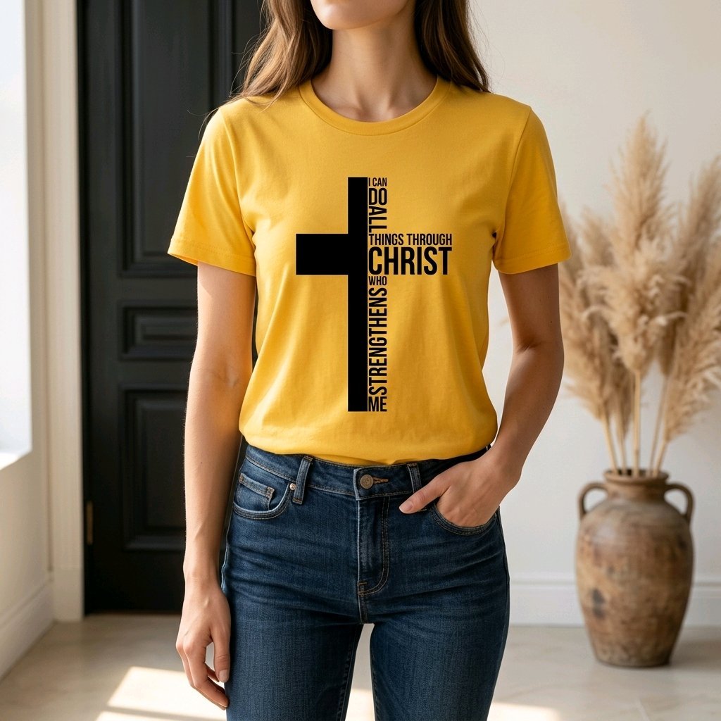 Unisex T-Shirt Cross Kreuz Jesus Gott_0005A - Herz Jesu