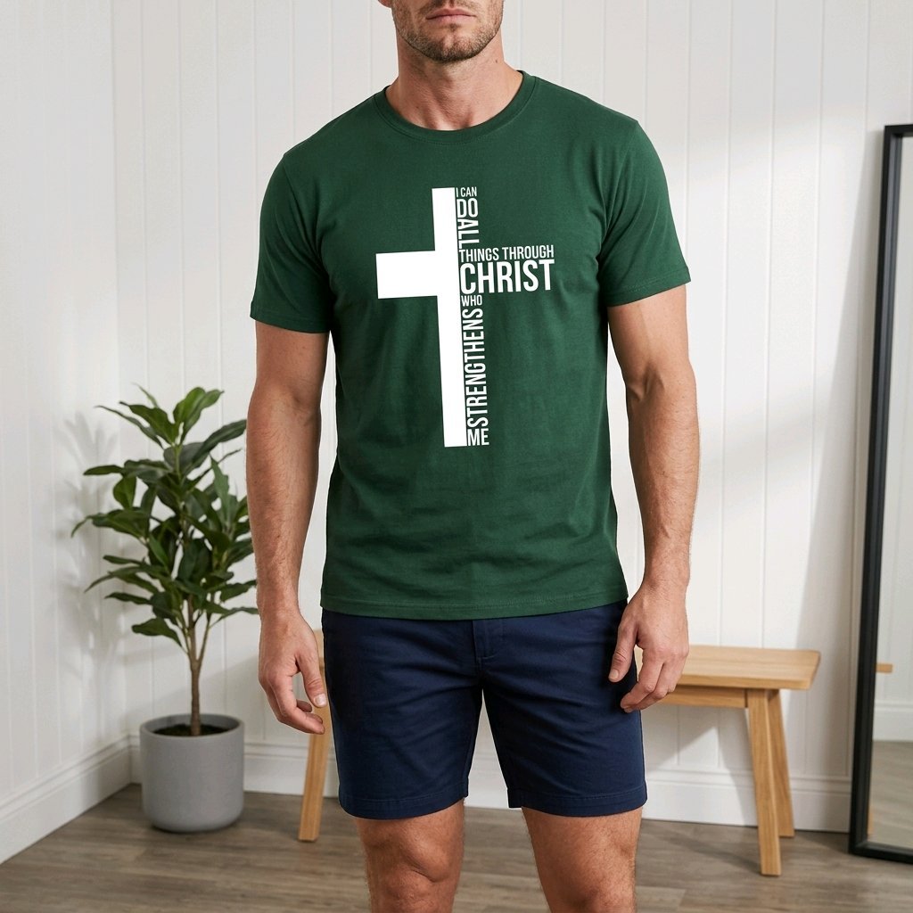 Unisex T-Shirt Cross Kreuz Jesus Gott_0005A - Herz Jesu