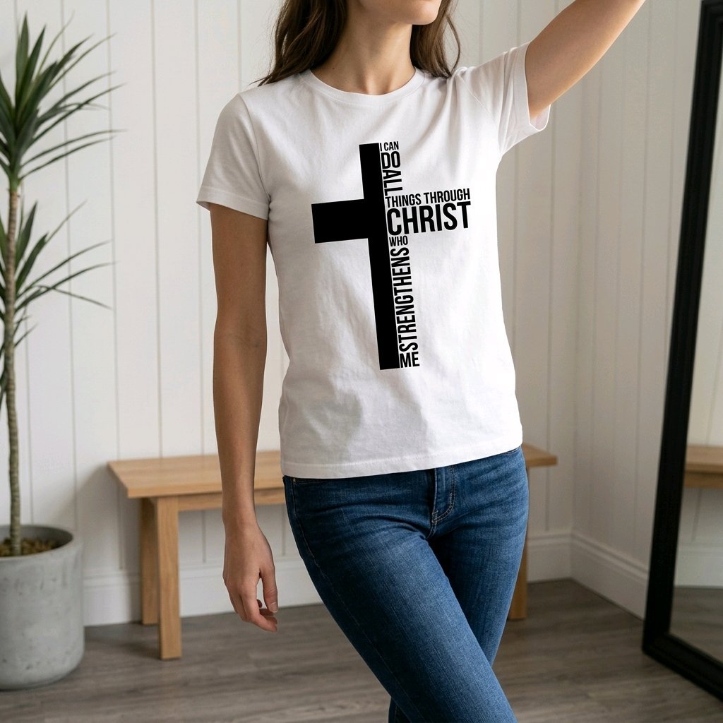 Unisex T-Shirt Cross Kreuz Jesus Gott_0005A - Herz Jesu