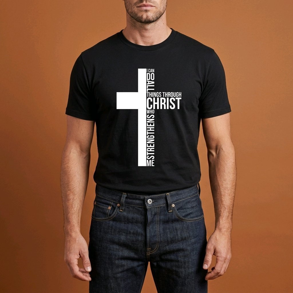Unisex T-Shirt Cross Kreuz Jesus Gott_0005A - Herz Jesu