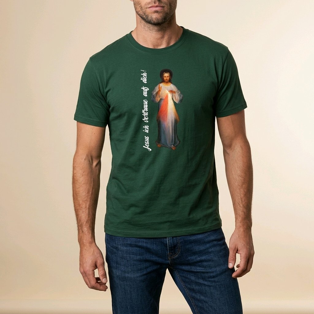 Unisex T-Shirt Jesus Barmherziger Gott_0003A - Herz Jesu