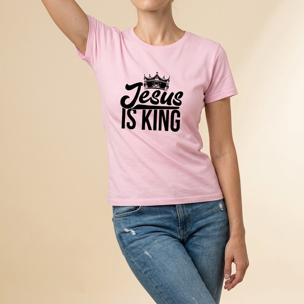 Unisex T-Shirt Jesus ist König King Gott_0006A - Herz Jesu