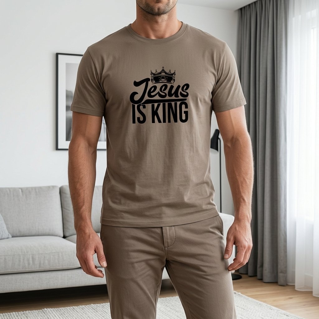 Unisex T-Shirt Jesus ist König King Gott_0006A - Herz Jesu