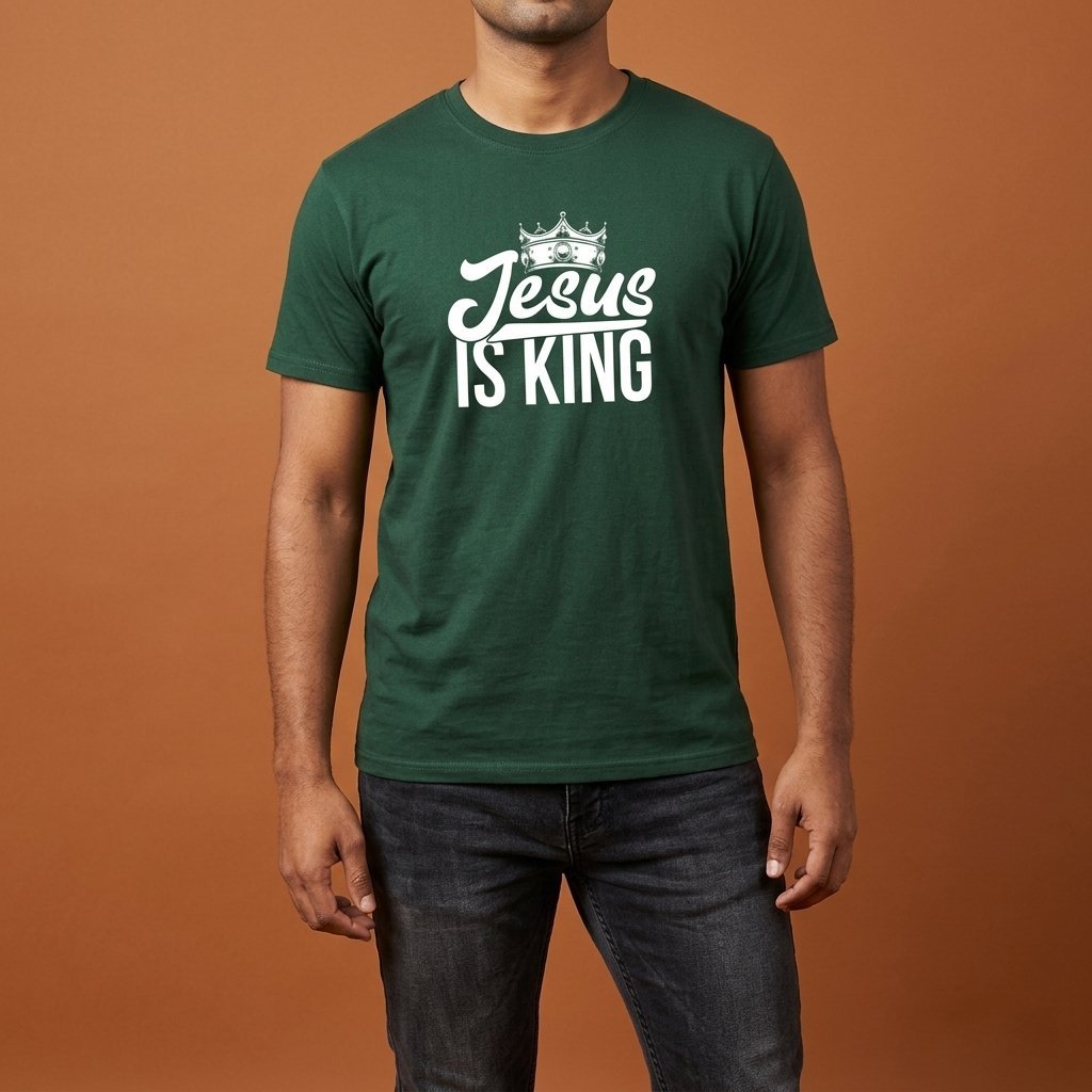 Unisex T-Shirt Jesus ist König King Gott_0006A - Herz Jesu