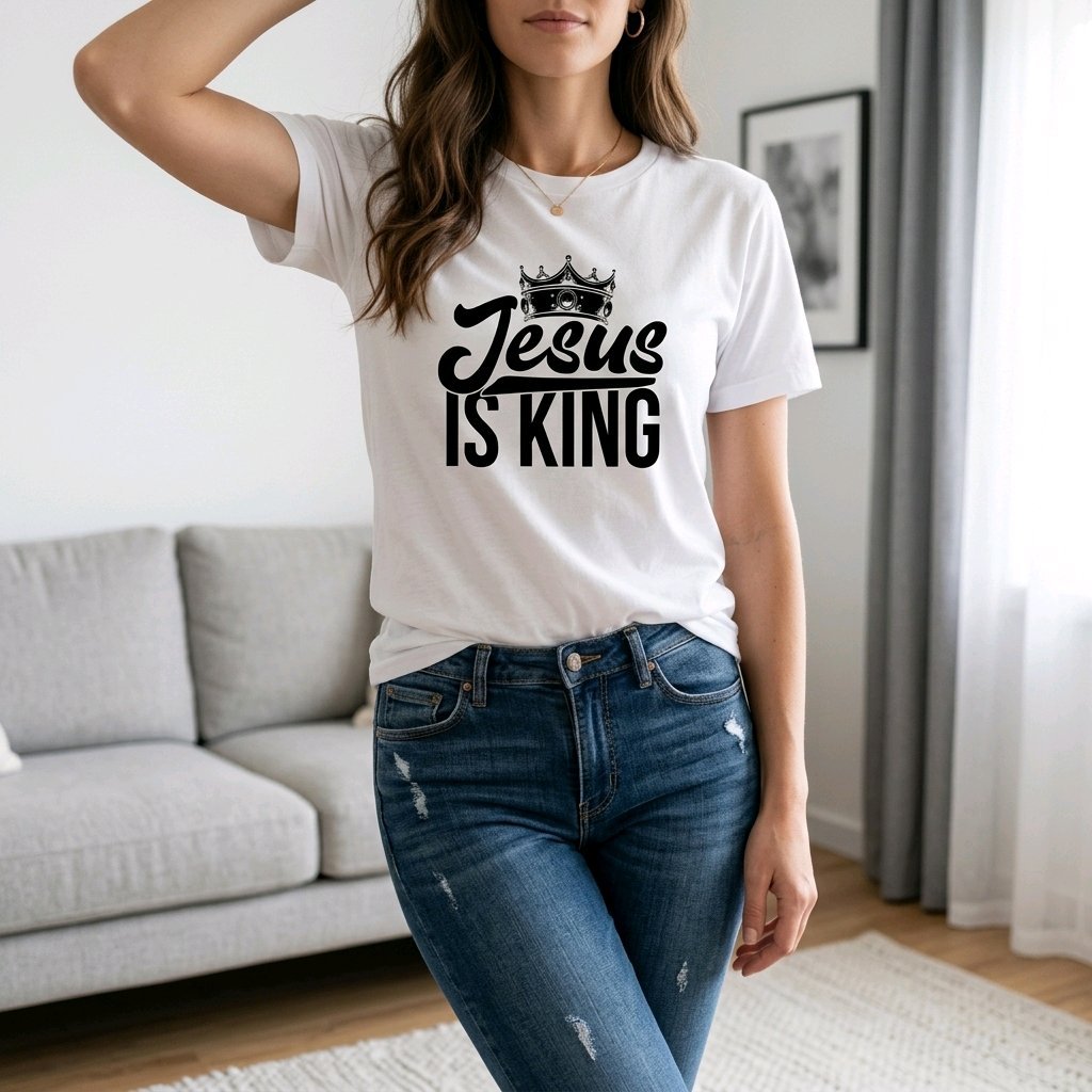 Unisex T-Shirt Jesus ist König King Gott_0006A - Herz Jesu
