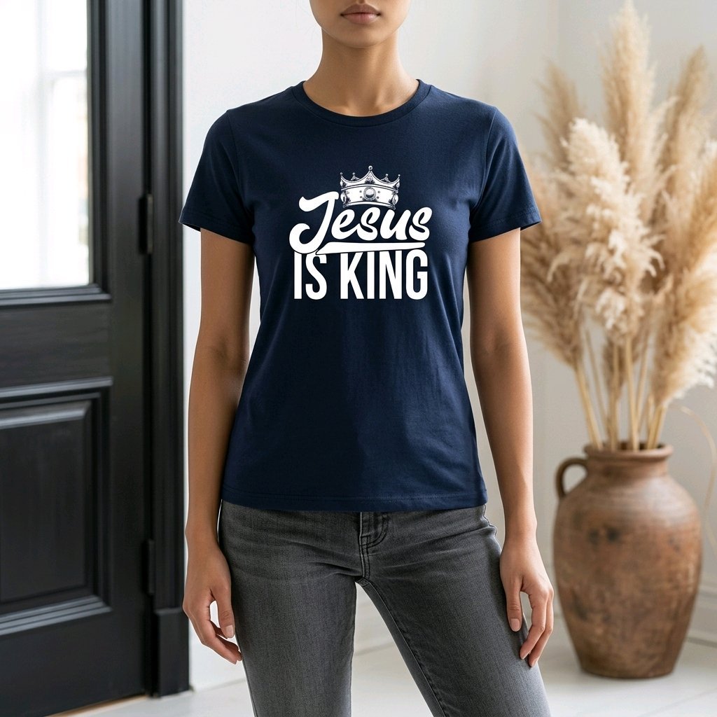 Unisex T-Shirt Jesus ist König King Gott_0006A - Herz Jesu