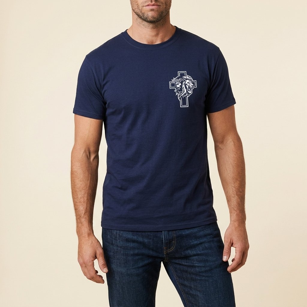 Unisex T-Shirt Jesus Kreuz Löwe Gott_0010A - Herz Jesu