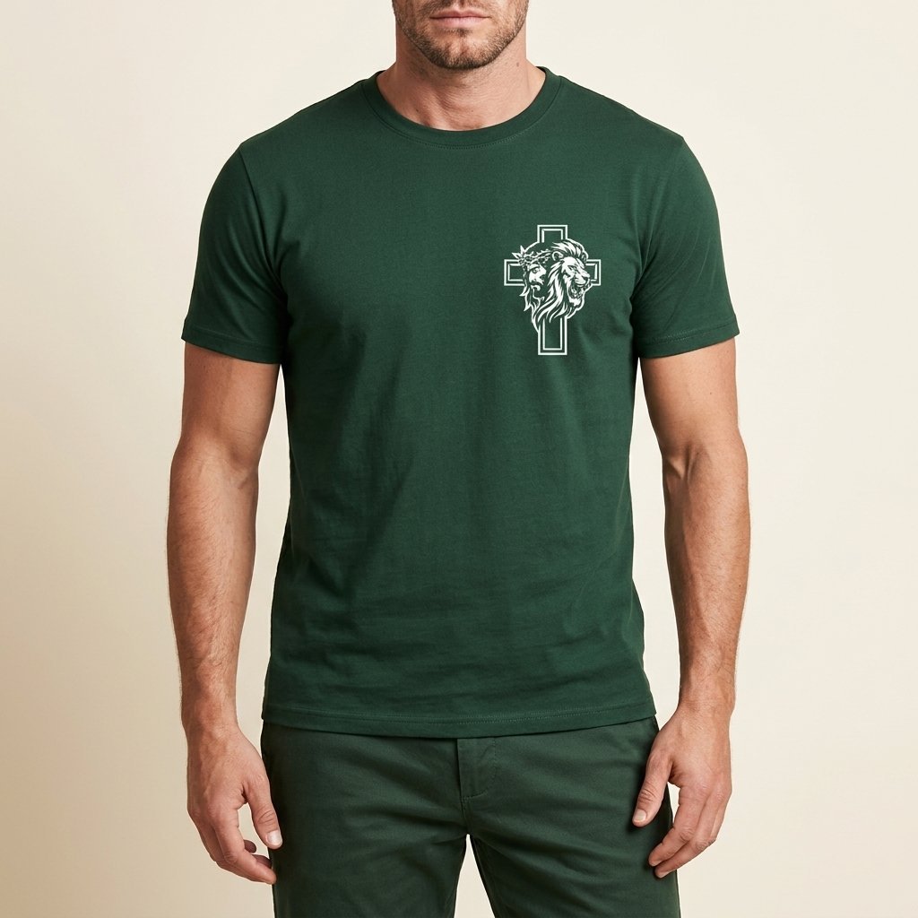 Unisex T-Shirt Jesus Kreuz Löwe Gott_0010A - Herz Jesu