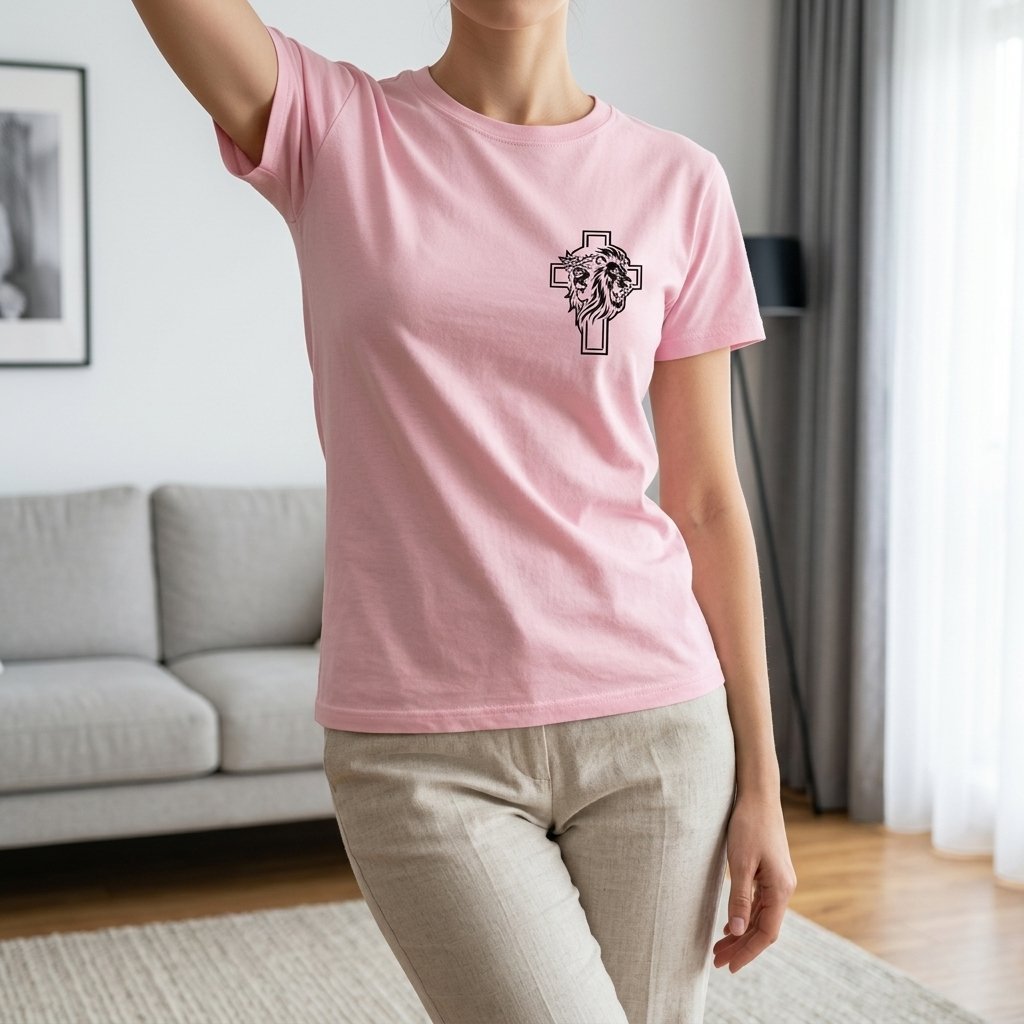 Unisex T-Shirt Jesus Kreuz Löwe Gott_0010A - Herz Jesu