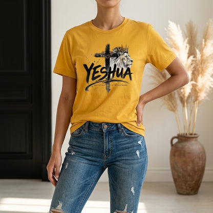 Unisex T-Shirt Jesus Kreuz Löwe Gott_0011A - Herz Jesu