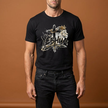 Unisex T-Shirt Jesus Kreuz Löwe Gott_0011A - Herz Jesu