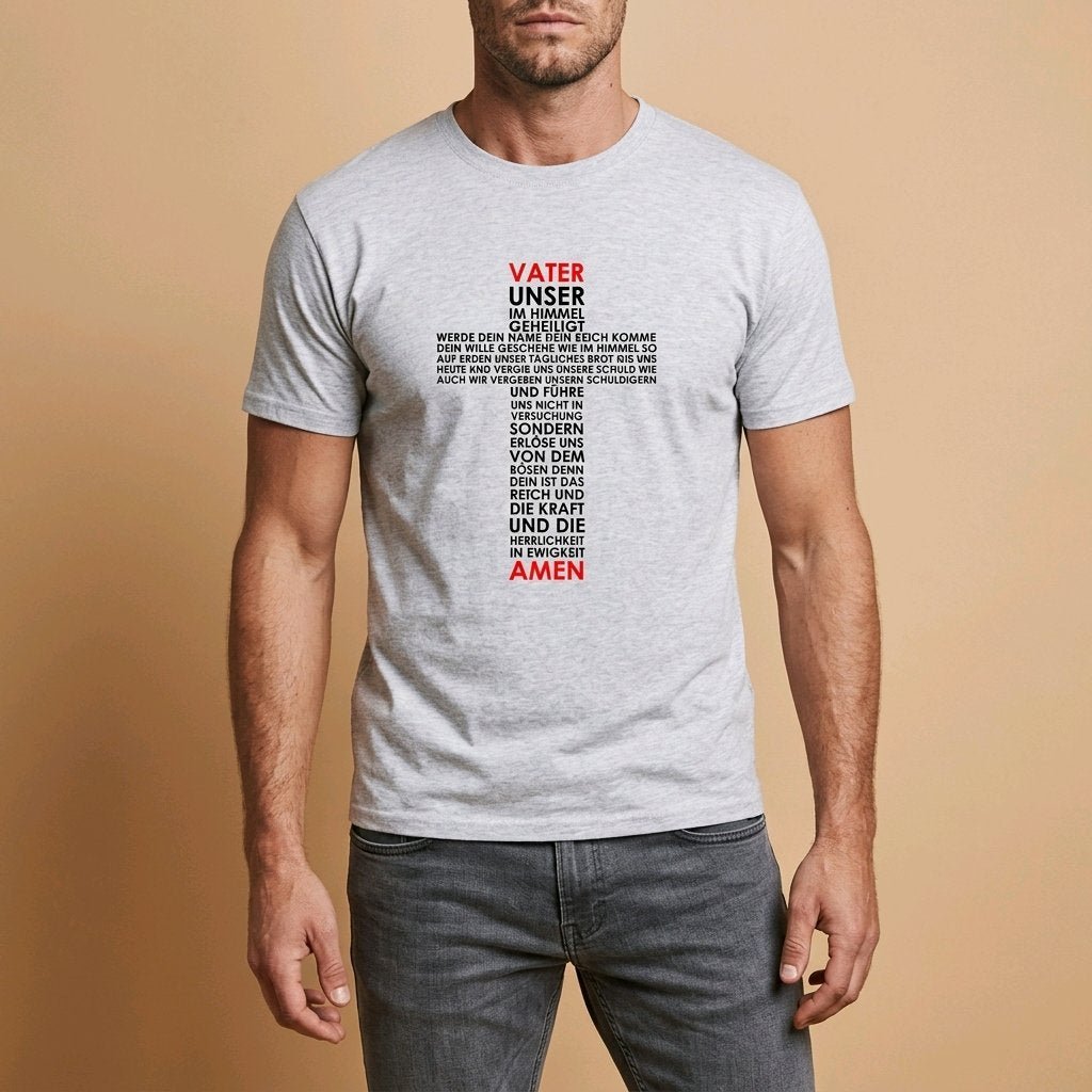 Unisex T-Shirt Jesus Kreuz Vater unser Gebet Gott_0002A - Herz Jesu