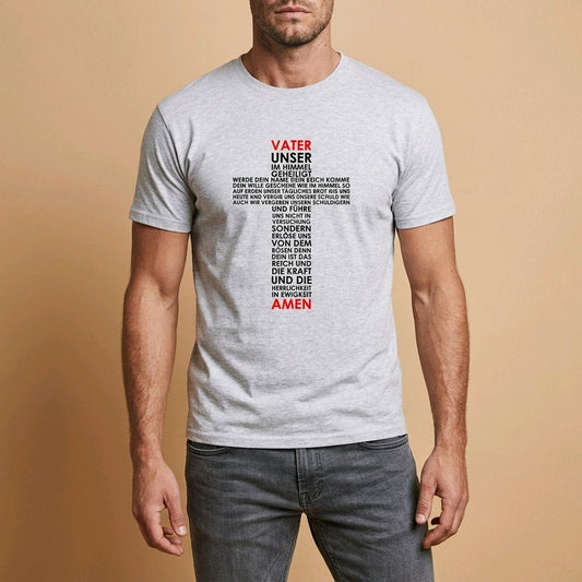 Unisex T-Shirt Jesus Kreuz Vater unser Gebet Gott_0002A - Herz Jesu