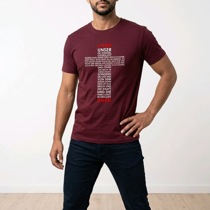 Unisex T-Shirt Jesus Kreuz Vater unser Gebet Gott_0002A - Herz Jesu