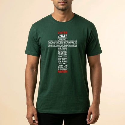 Unisex T-Shirt Jesus Kreuz Vater unser Gebet Gott_0002A - Herz Jesu