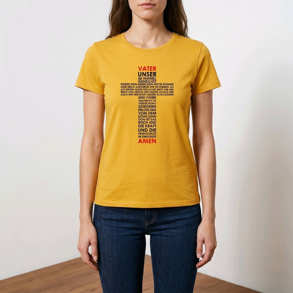Unisex T-Shirt Jesus Kreuz Vater unser Gebet Gott_0002A - Herz Jesu
