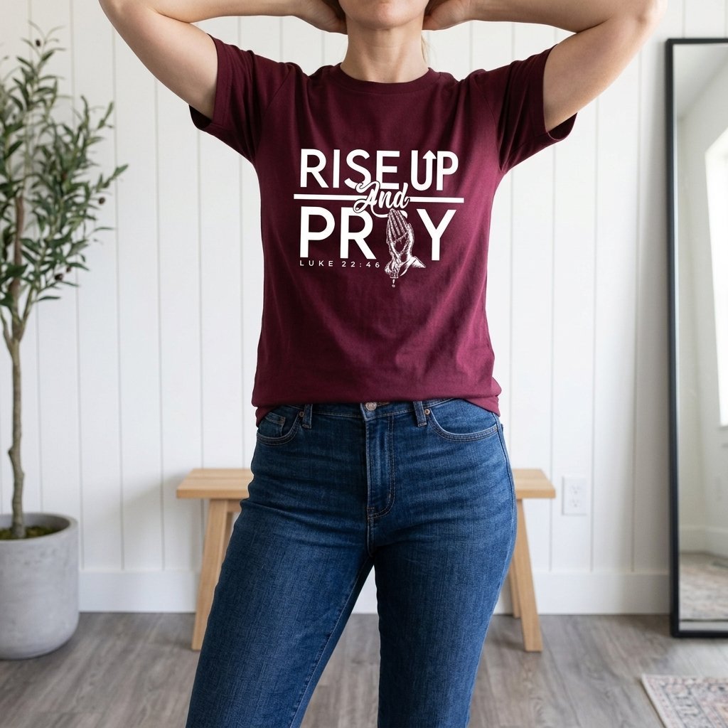 Unisex T-Shirt Rise up Pray Jesus Gott_0007A - Herz Jesu