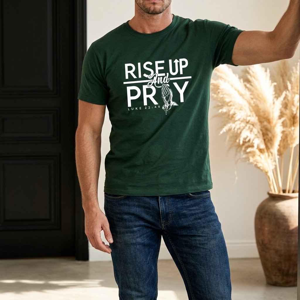Unisex T-Shirt Rise up Pray Jesus Gott_0007A - Herz Jesu