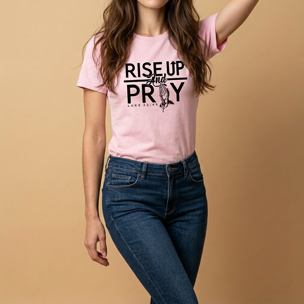 Unisex T-Shirt Rise up Pray Jesus Gott_0007A - Herz Jesu